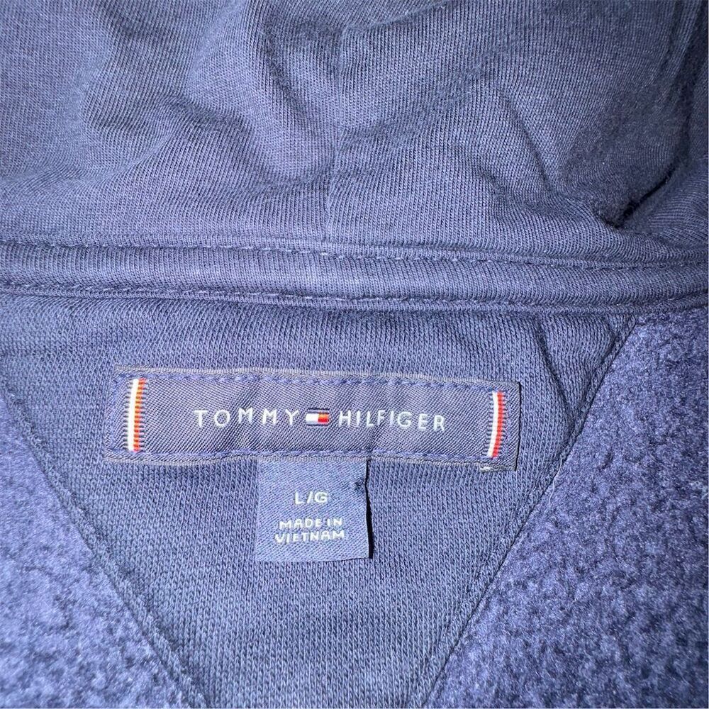 Tommy Hilfiger Women’s Hooded Zip-Up Logo Jacket Size L Deep Navy Blue Unisex - Picture 6 of 13